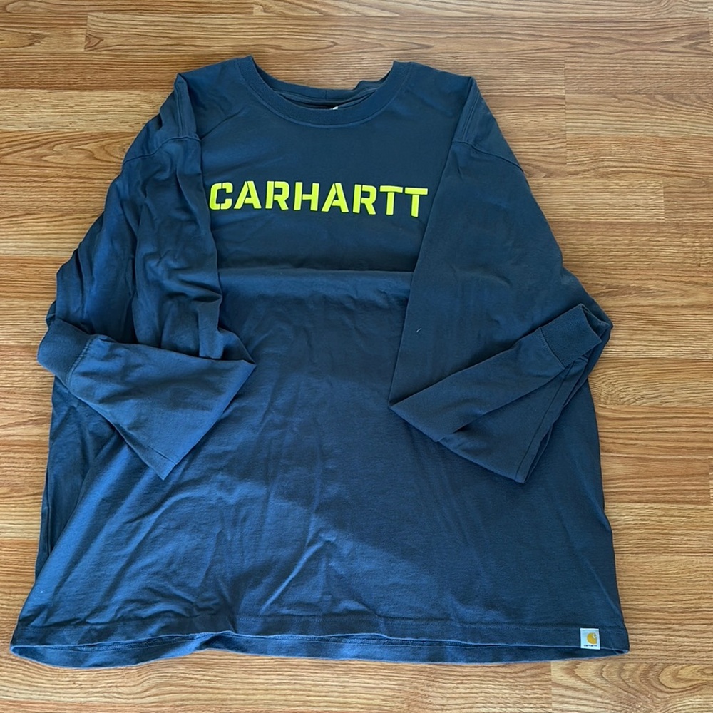 Carhartt Dark Blue Long Sleeve with Yellow Logo
